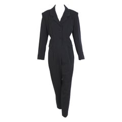 Jean Paul Gaultier 1980s Used black tuxedo tailored jumpsuit 