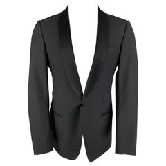 LANVIN Size 38 Black Wool Mohair Shawl Collar Sport Coat