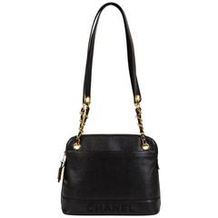 Chanel Black Caviar Vintage Shoulder Bag at 1stDibs