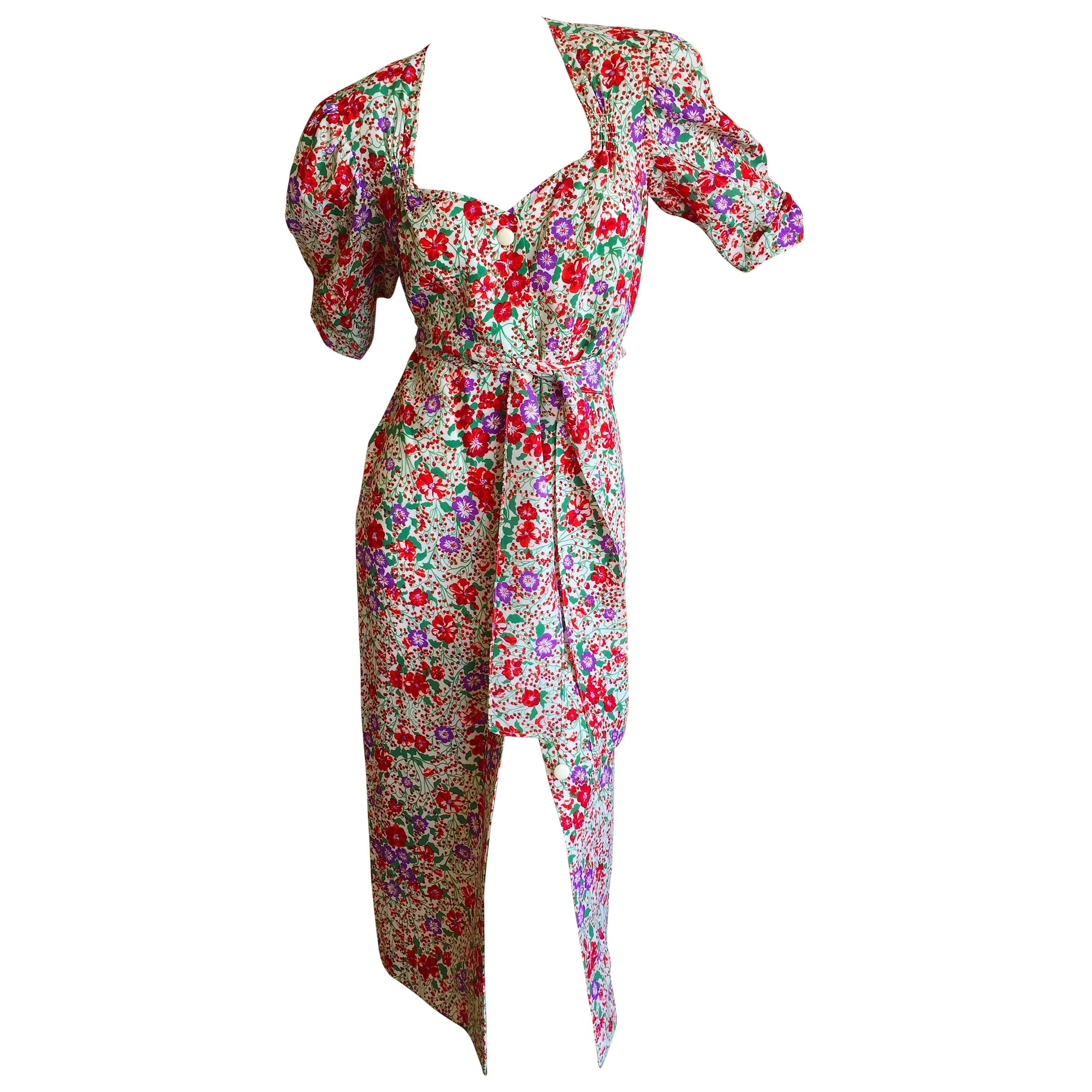 Givenchy Nouvelle Boutique 1970
s Silk Floral Dress