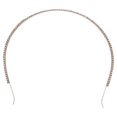 MIU MIU multicolored rainbow stone crystal silver-tone metal headband