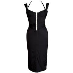 Gucci by Tom Ford black silk corseted dress, c. 2003