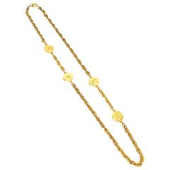 Chanel Gold Tone Chain Long Necklace