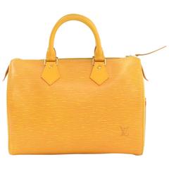 Retro Louis Vuitton Speedy 25 Yellow Epi Leather City Hand Bag
