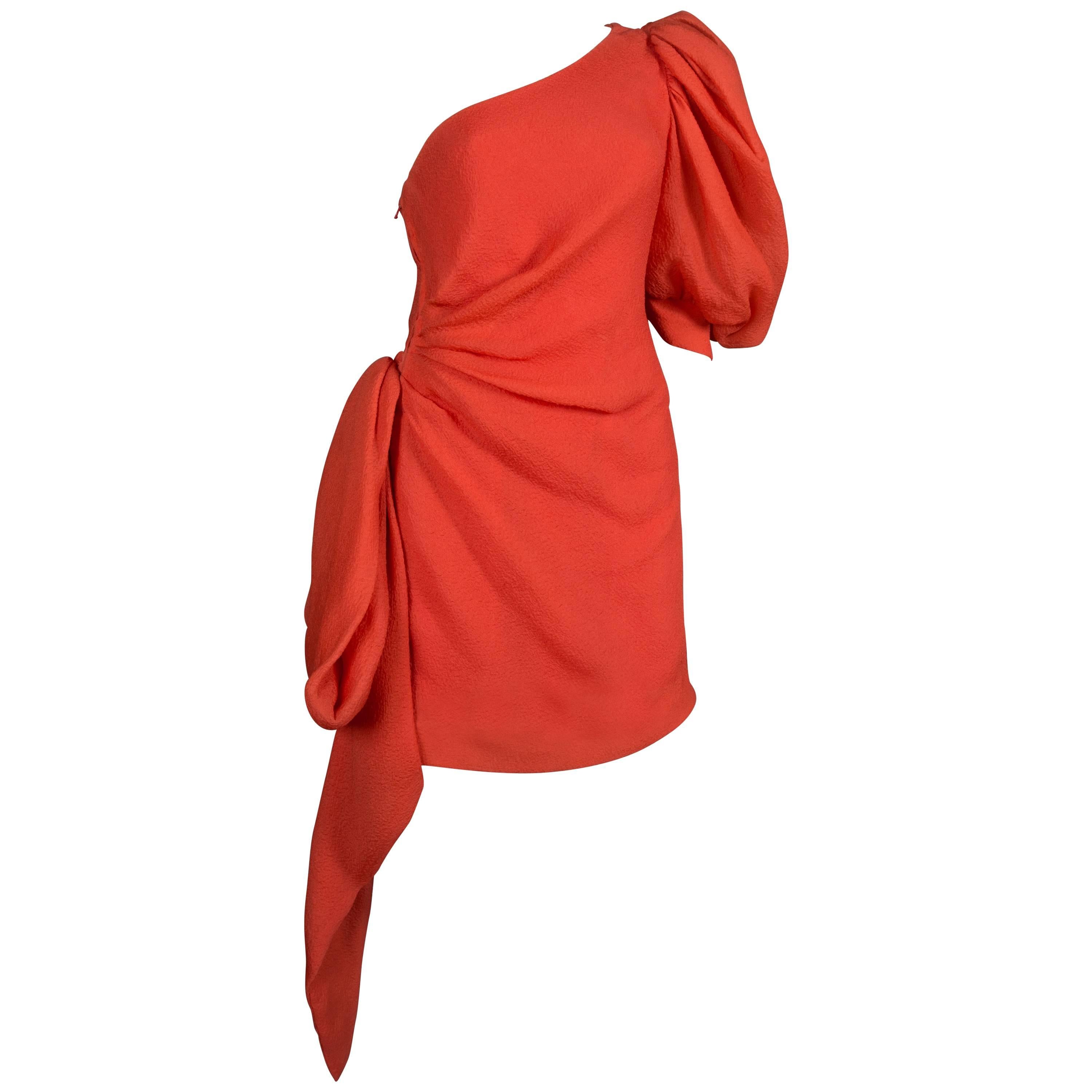 Givenchy silk crêpe coral cocktail dress, c. 1988