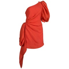 Givenchy silk crêpe coral cocktail dress, c. 1988