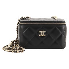 Chanel Resin Elegant Chain Vanity Case Quilted Lambskin Small