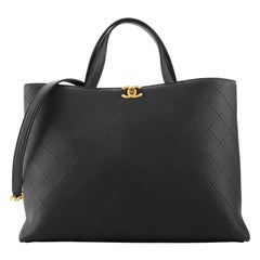 Chanel Chic Affinity Convertible Shopping Tote Stitched Caviar Large
