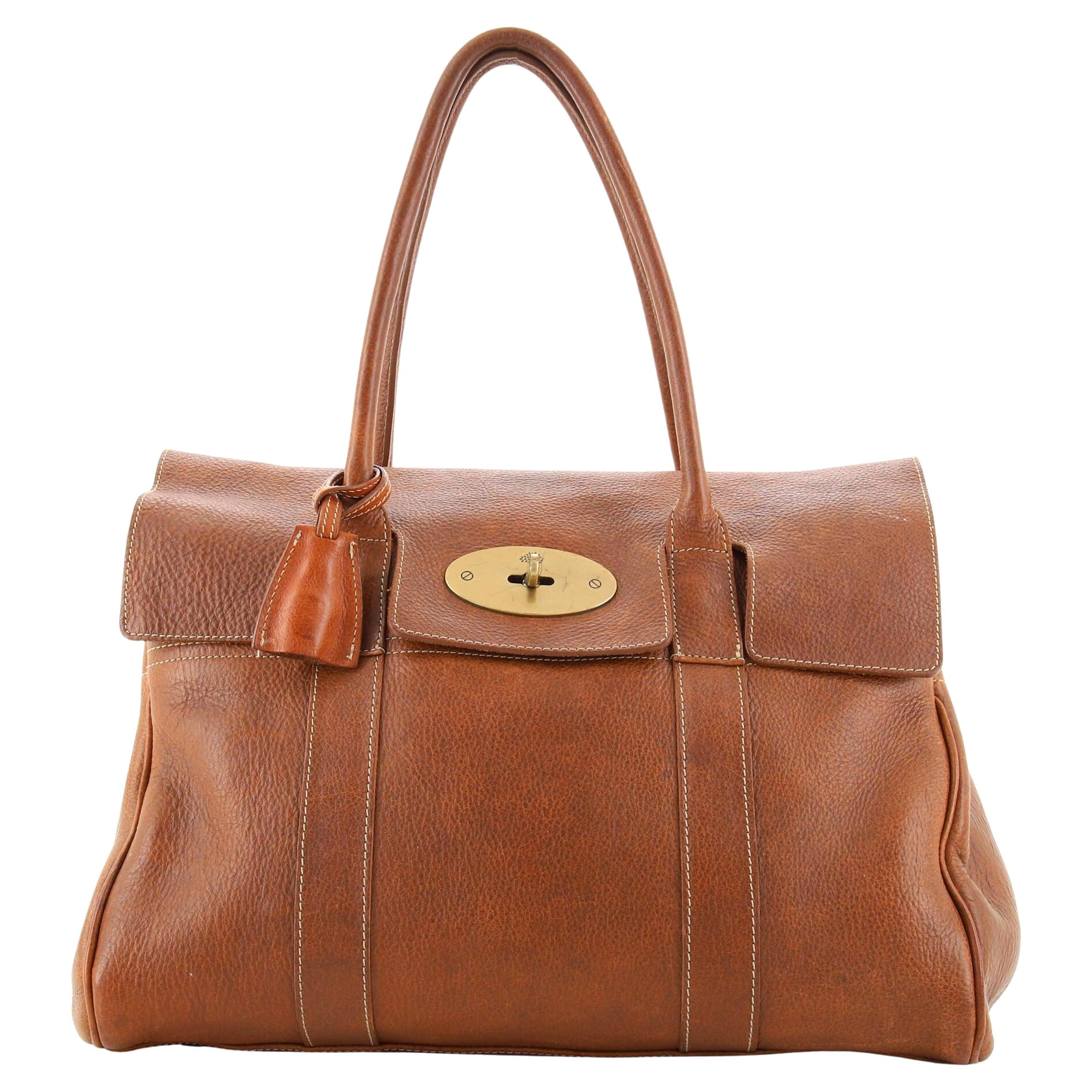 Mulberry Pembroke Stripe Shoulder Bag black and white leather at