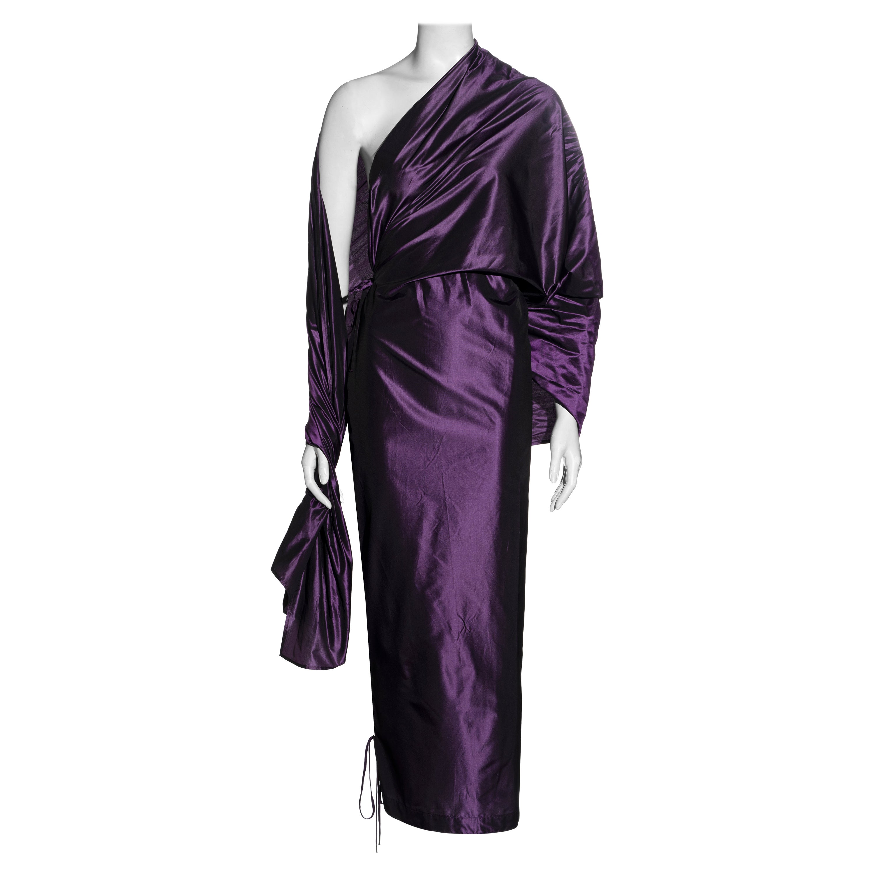 Jean Paul Gaultier purple taffeta convertible evening dress, ss 1992 For Sale