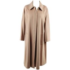 Used LORO PIANA Beige Cashmere COAT Single Breasted FULL LENGHT