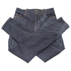 CHANEL Denim Jeans Dark Wash Skinny Leg Mid-Rise Buttons Sz 40 2014
