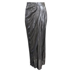 Rifat Ozbek Liquid Lame Wrap Skirt