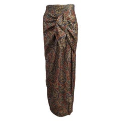 Anne Klein Paisley Lame Wrap Skirt