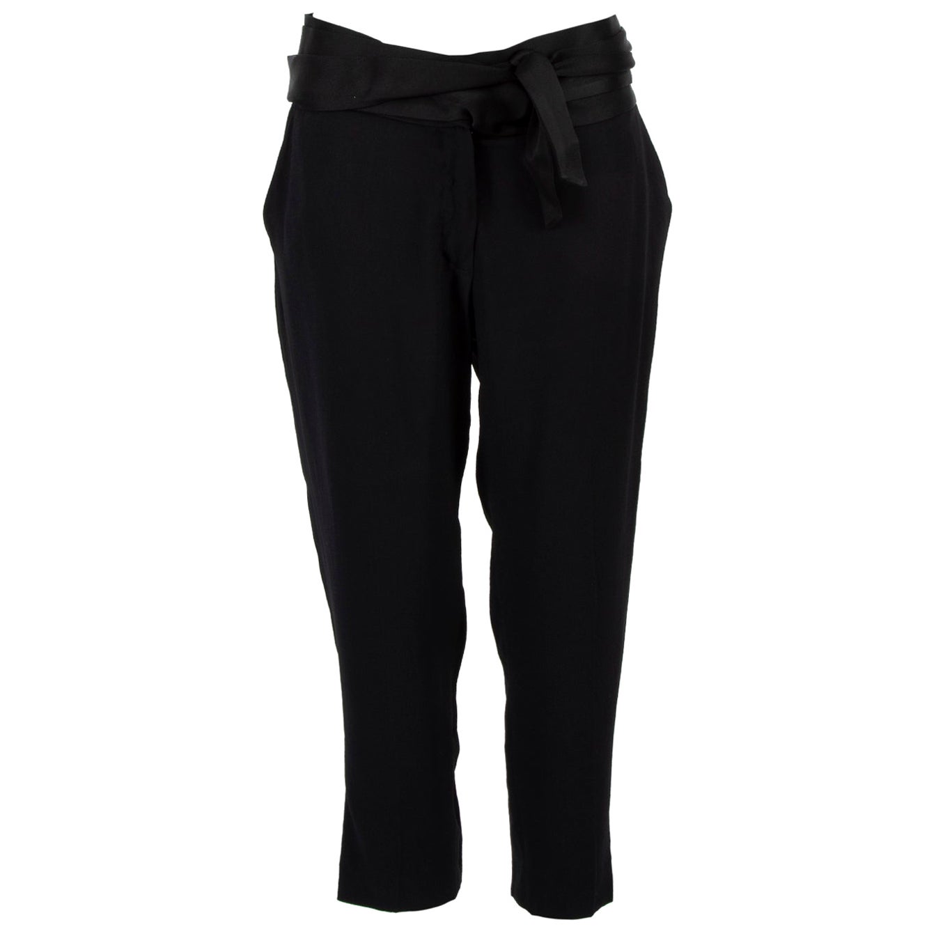 Pre-Loved Iro Women's Satin Pants with Tie Detail