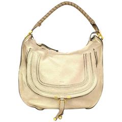 Chloe Gold Leather Large Marcie Hobo Bag with GHW