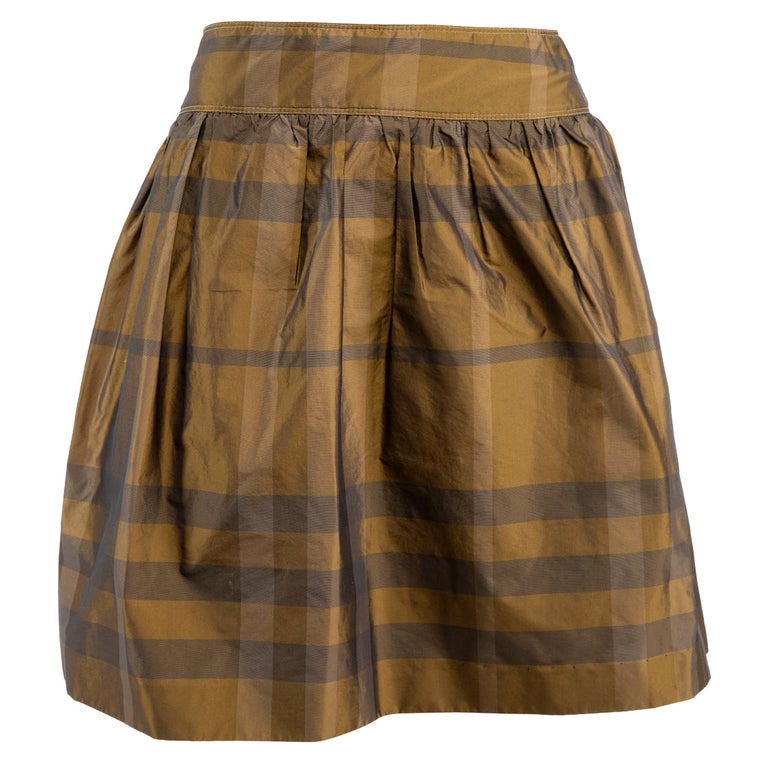 Pre-Loved Burberry Women's Monogram A Line Skirt For Sale at 1stDibs