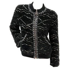 Chanel Black Fuzzy Alpaca Zip-Up Jacket FW2019