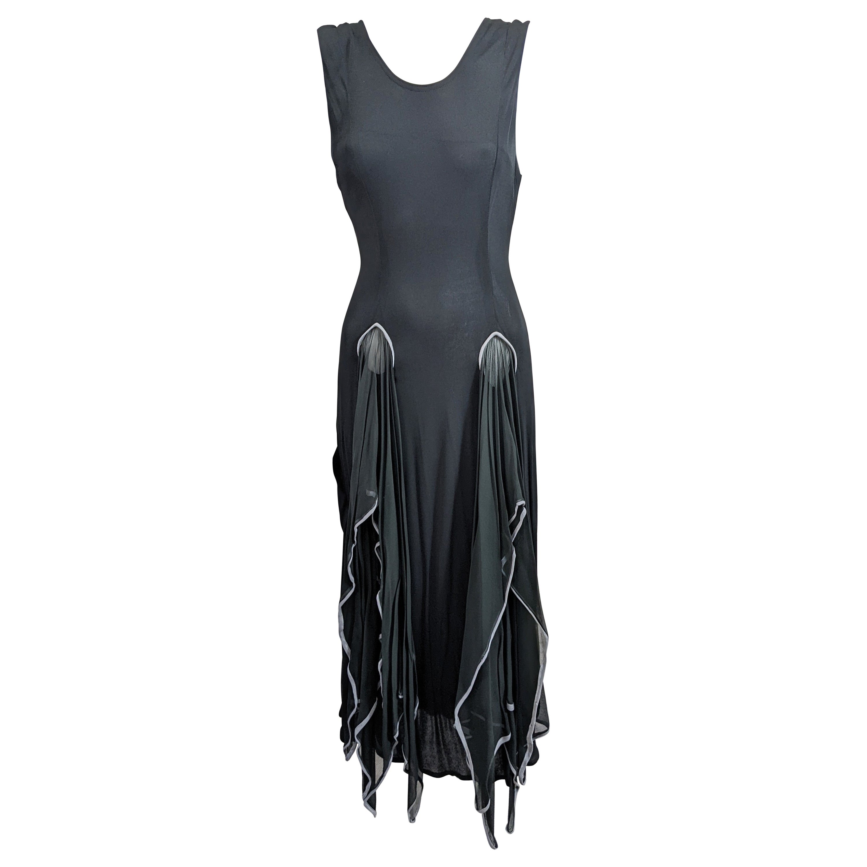 Kristyna Kitsis Matte Jersey Peekaboo Scarf Point Dress, UK For Sale