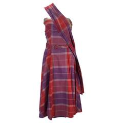 1940s Tina Leser Cotton Madras Dress With Sash 8