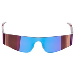 BALENCIAGA DEMNA lunettes de soleil à bouclier futuristes violettes BB00141S 003
