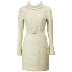 1990s Chanel Cream Wool Day Dress