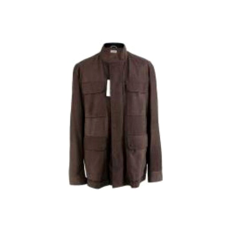 Brown Suede Aviator Jacket For Sale