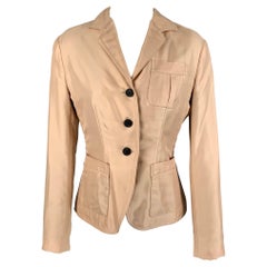 PRADA Size 4 Blush Silk Single Breasted Jacket