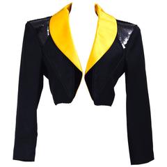  Saint Laurent Rive Gauche Tuxedo Bolero Jacket, 1980s 
