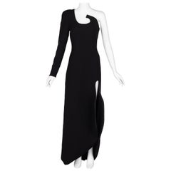 Used Ronald van der Kemp Demi Couture Fall 2018 Sculptural Black Dress 