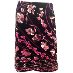 Emilio Pucci 1960's Black Velvet Print Skirt - Mint Condition