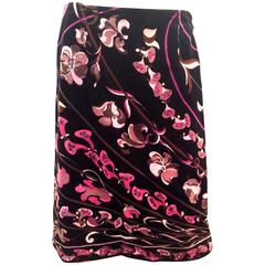 Emilio Pucci 1960's Black Velvet Print Skirt - Mint Condition 9