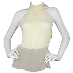 Chanel Sheer Ivory Silk Halter Top Sz 38 7