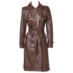 Oscar de la Renta Leather Trench