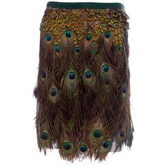 Prada A-Line Skirt With Peacock Feather Embellishment, Spring - Summer 2005 6