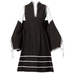1960s Oscar de la Renta Vintage Black + White Dress + Wrap Ensemble 8