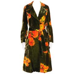 Rare and Important 1960's Halston Tie Dye Velvet Coat Ensemble 2