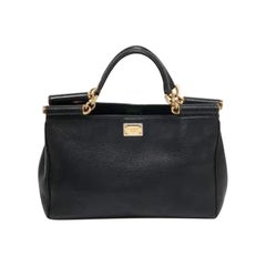 Dolce & Gabbana Black Leather Miss Sicily Tote