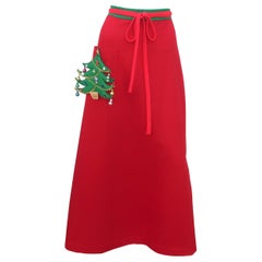 Vintage Novelty Christmas Tree Hostess Holiday Skirt, 1960's