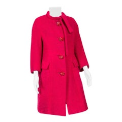 1960s Red Wool Marie Martine Coat 
