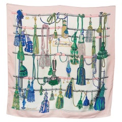 Used 2004s Hermes Pink Passementerie by F Heron Silk Scarf