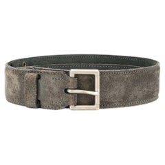 Alaia Grey Suede Leather Belt 