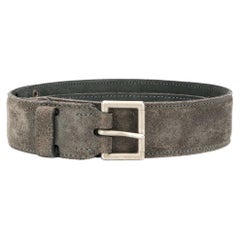 Vintage Alaia Grey Suede Leather Belt 