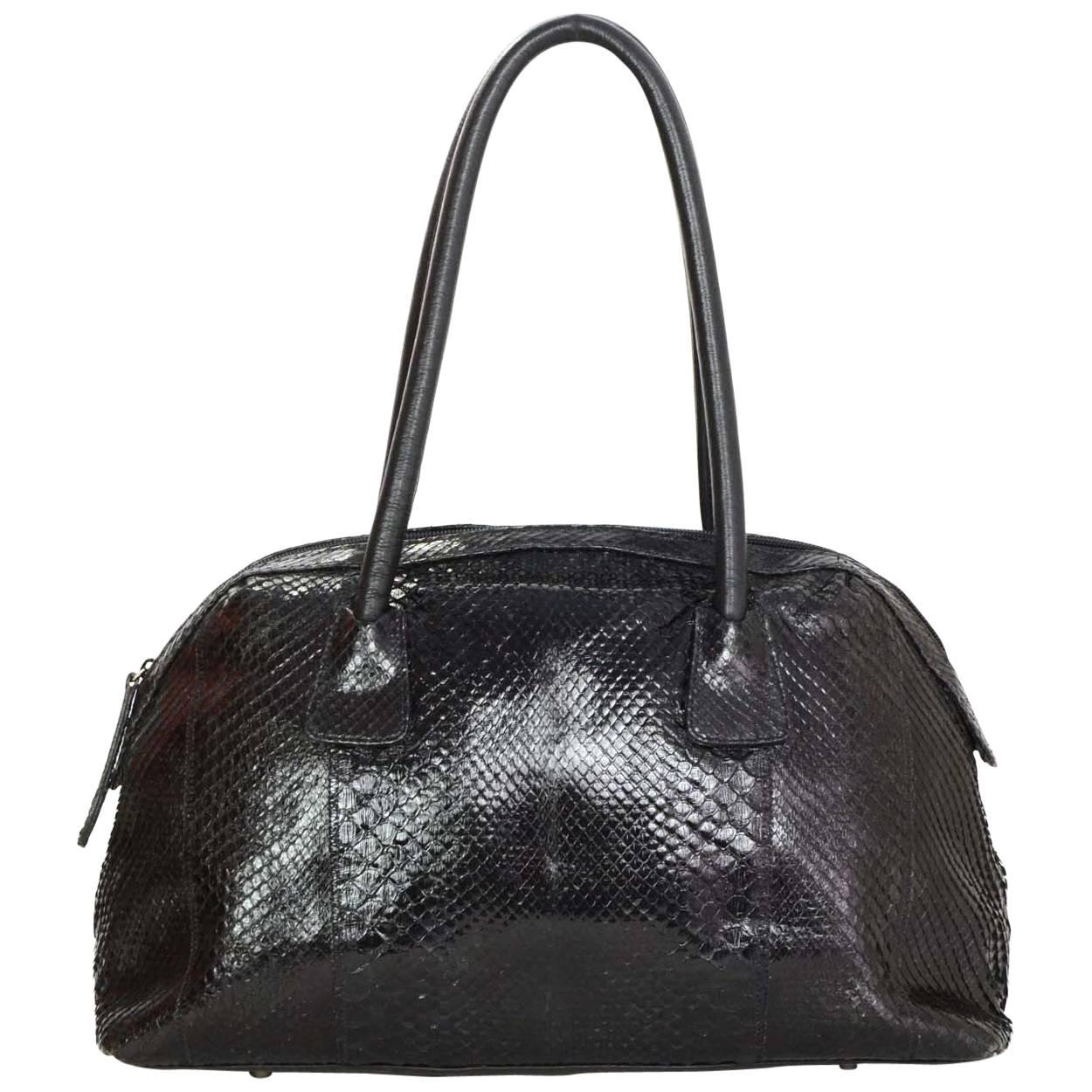 Carlos Falchi Black Python Shoulder Bag rt. $2, 895