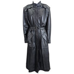 Vintage Beged-Or Leather Moto Coat