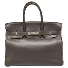 Etain Swift Palladium Plated Birkin 35 Tasche aus Leder von Hermès