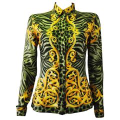 Superlative and Iconic Print Gianni Versace Istante Silk Shirt