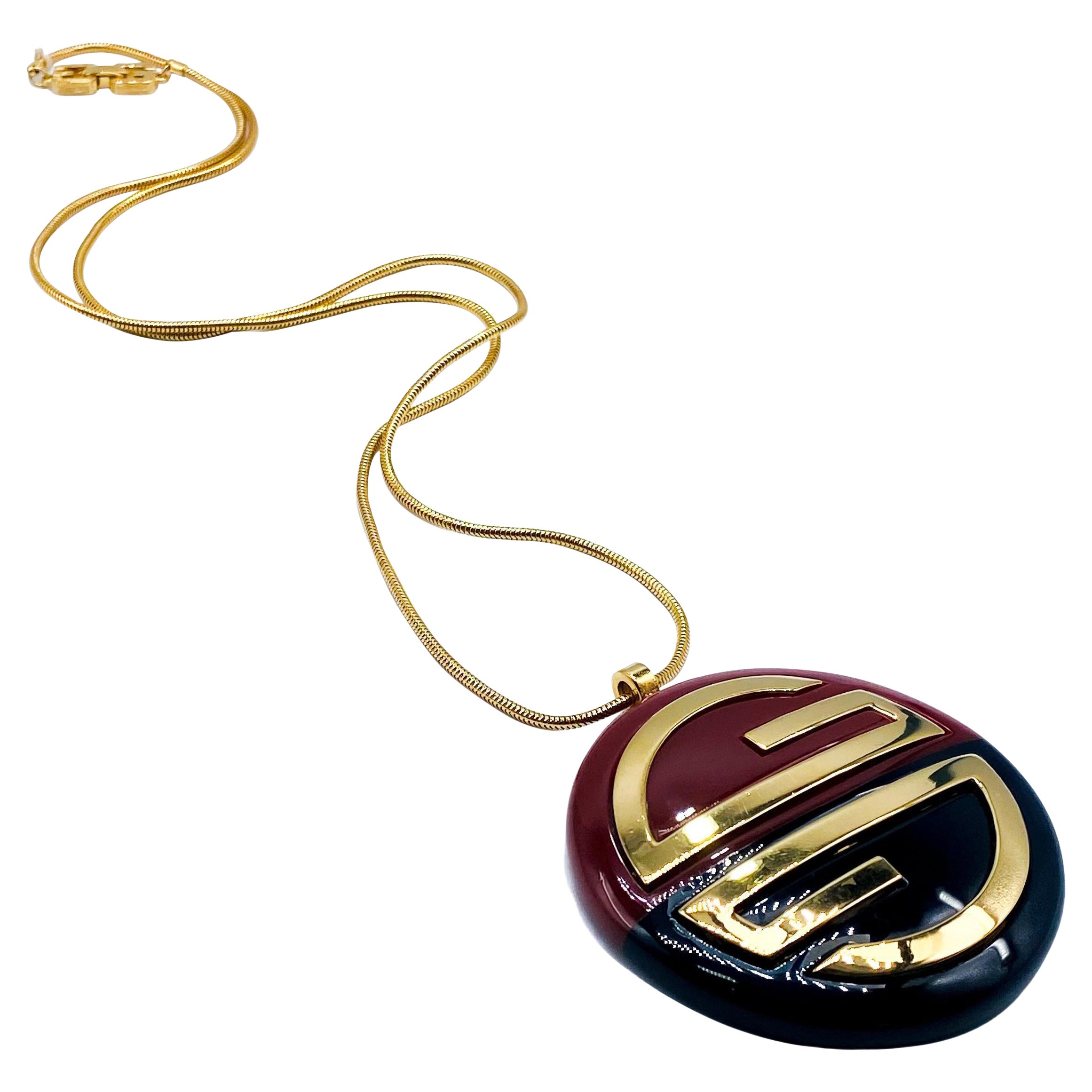 Vintage Givenchy Pendant Necklace 1970s - 1977 Collection For Sale
