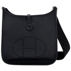 Hermes Black Evelyne III 29cm PM Cross-Body Messenger Bag NEW GIFT
