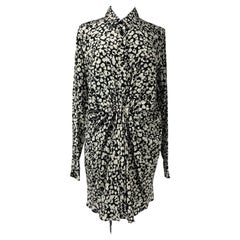 Saint Laurent black and white heart print day dress